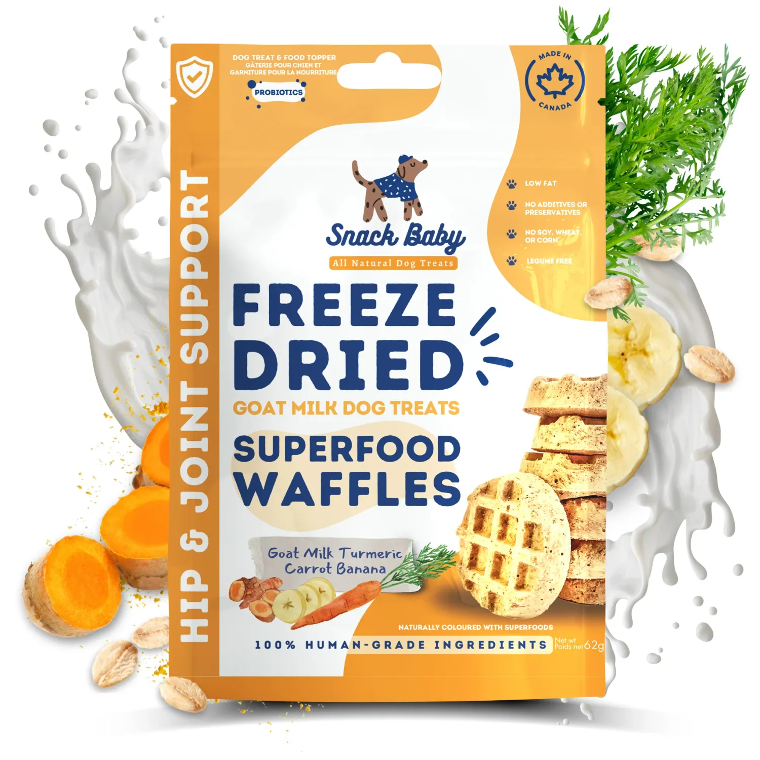 SNACK BABY SUPERFOOD WAFFLES TURMERIC CARROT 62g