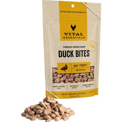 VITAL ESSENTIALS FREEZE DRIED DUCK BITES 2oz