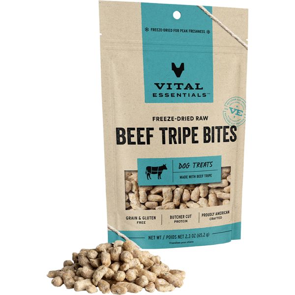 VITAL ESSENTIALS FREEZE DRIED BEEF TRIPE BITES 2.3oz