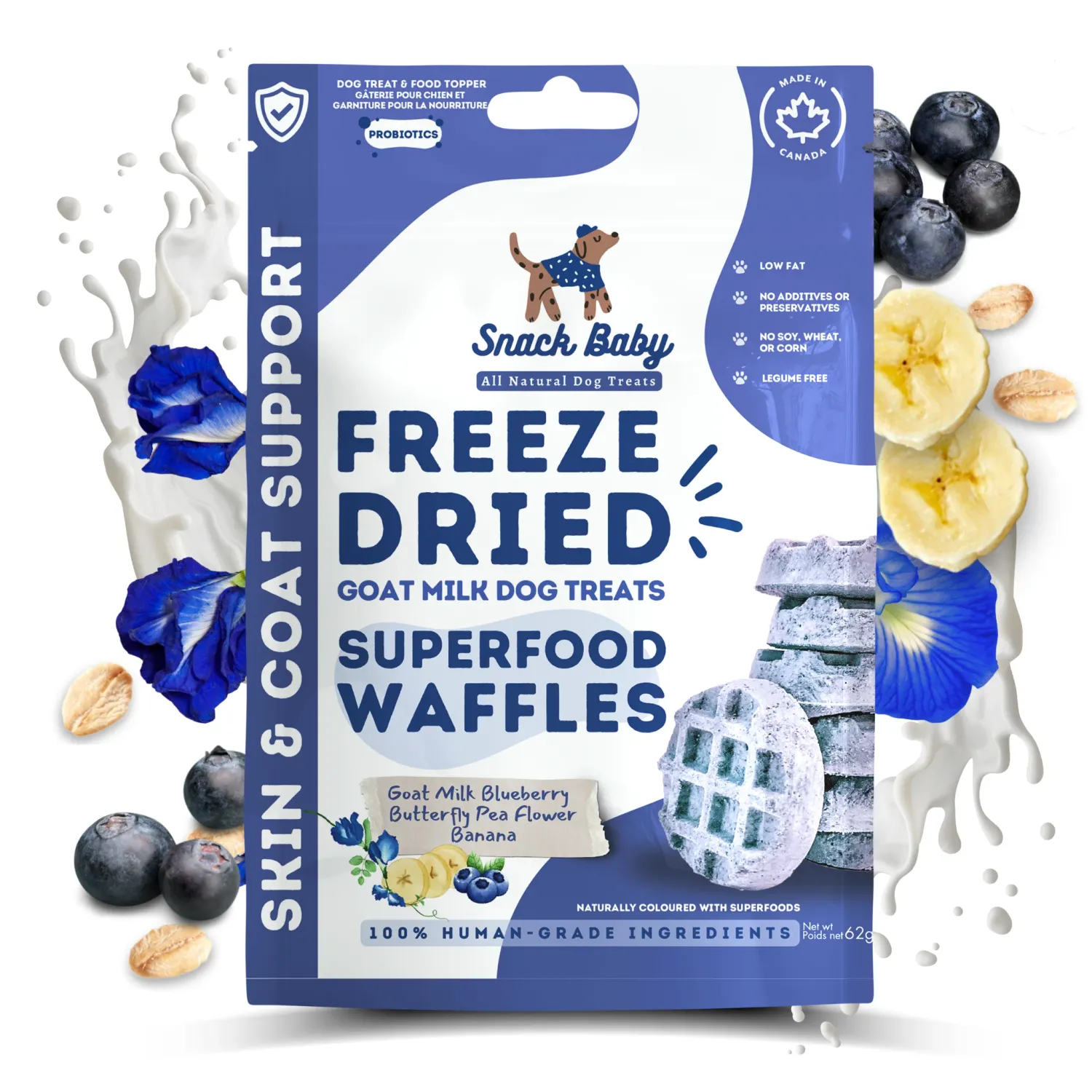 SNACK BABY SUPERFOOD WAFFLES BLUEBERRY 62g