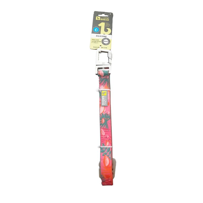 BEONEBREED PINK FLAMINGO SILICONE LEASH 1&quot;x5&#39;