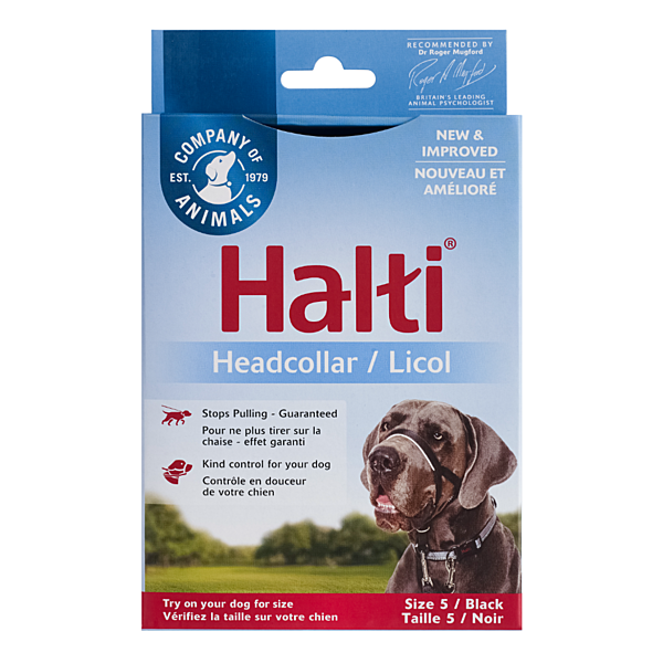 COMPANY OF ANIMALS HALTI NYLON HEAD COLLAR BLACK SIZE 5