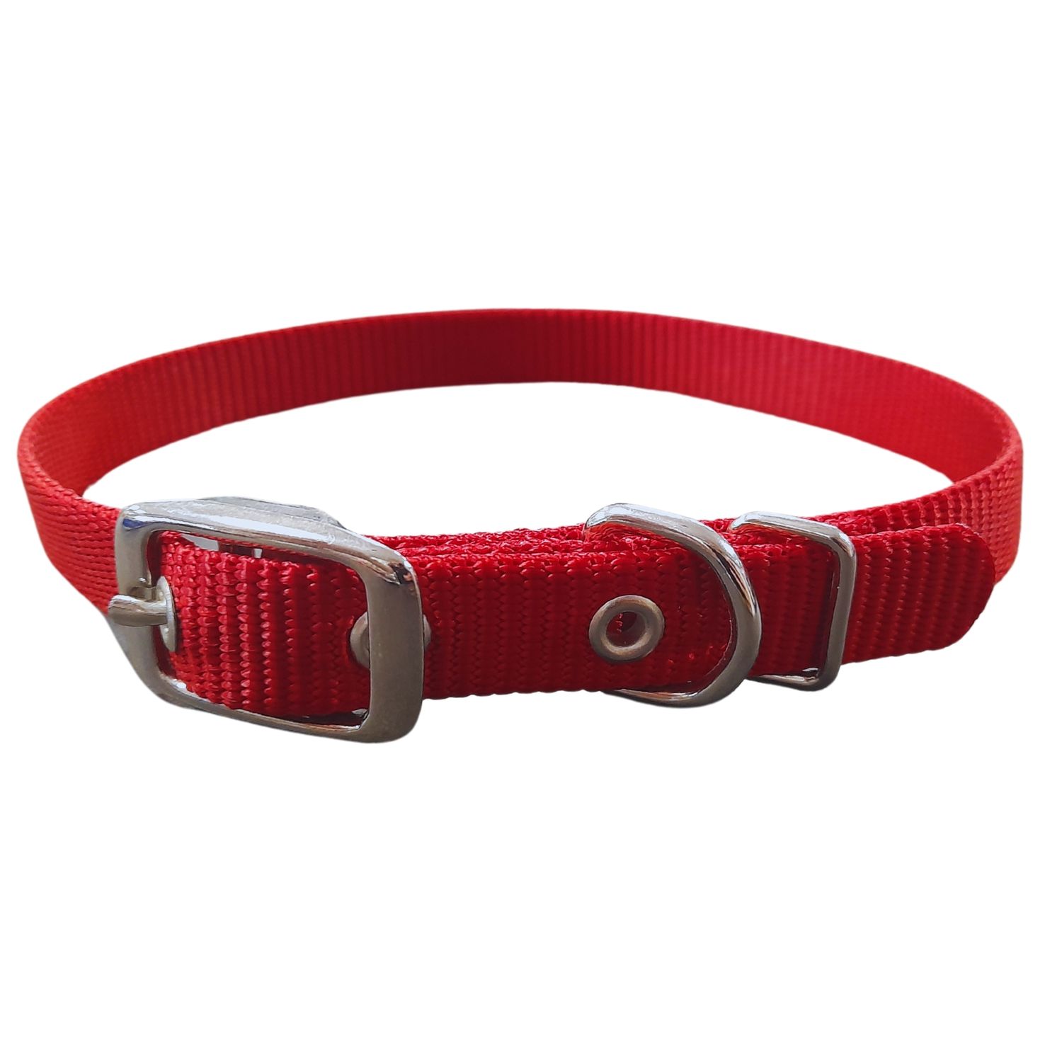 HAMILTON SINGLE LAYER NYLON DELUXE DOG COLLAR RED 5/8&quot; WIDE 20&#39;&#39;