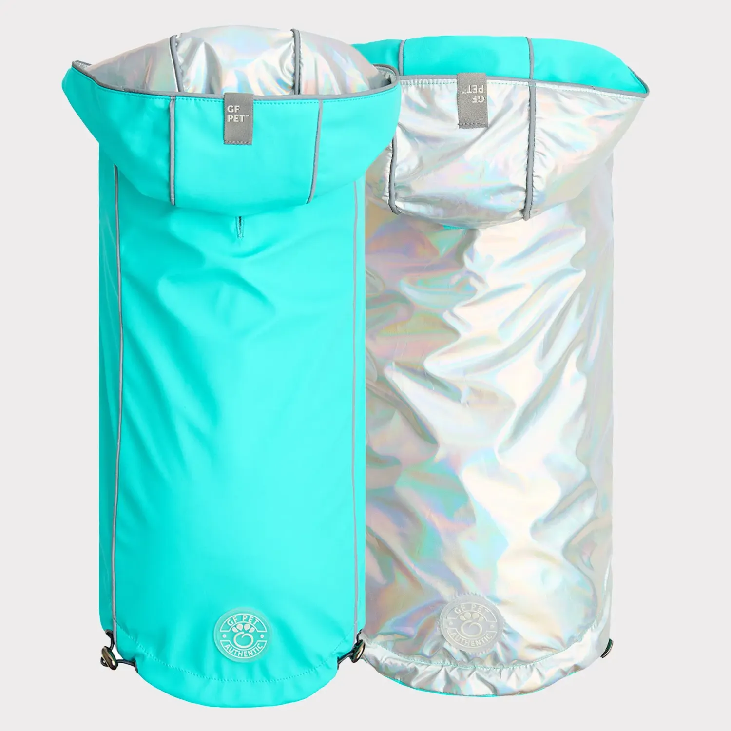 GF PET REVERSIBLE RAINCOAT AQUA X-LARGE - 21&quot;