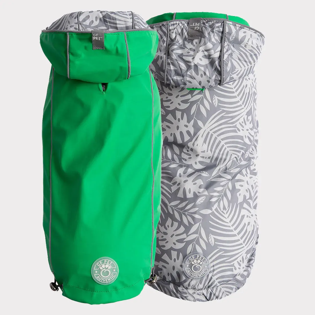 GF PET REVERSIBLE RAINCOAT GREEN X-LARGE - 21&quot;