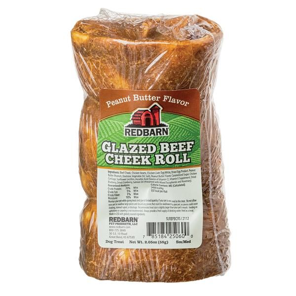 REDBARN GLAZED BEEF CHEEK ROLL PEANUT BUTTER FLAVOUR SMALL/MEDIUM