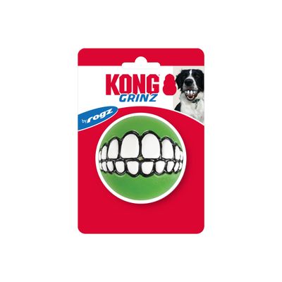KONG GRINZ TREAT BALL BY ROGZ ASSORTED LARGE 3&quot;