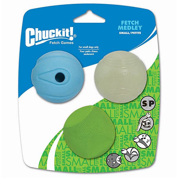 CHUCKIT! FETCH MEDLEY SMALL 3pk - ERRATIC, MAX GLOW &amp; THE WHISTLER