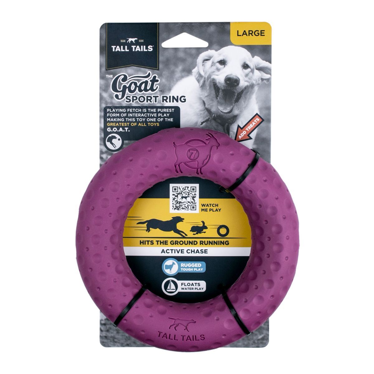 TALL TAILS THE GOAT SPORT RING PURPLE LARGE 7&quot;