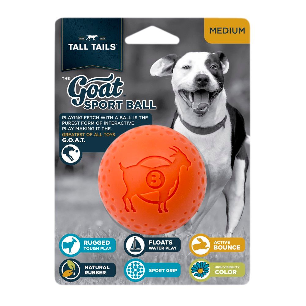 TALL TAILS THE GOATSPORT BALL MEDIUM ORANGE 3&quot;