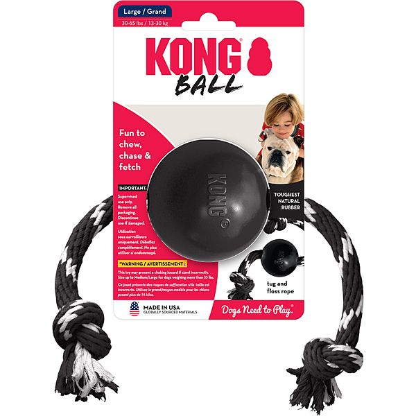 KONG EXTREME BALL WITH ROPE LARGE