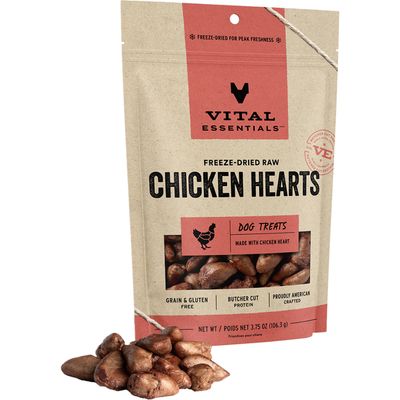 VITAL ESSENTIALS FREEZE DRIED CHICKEN HEARTS 3.75oz