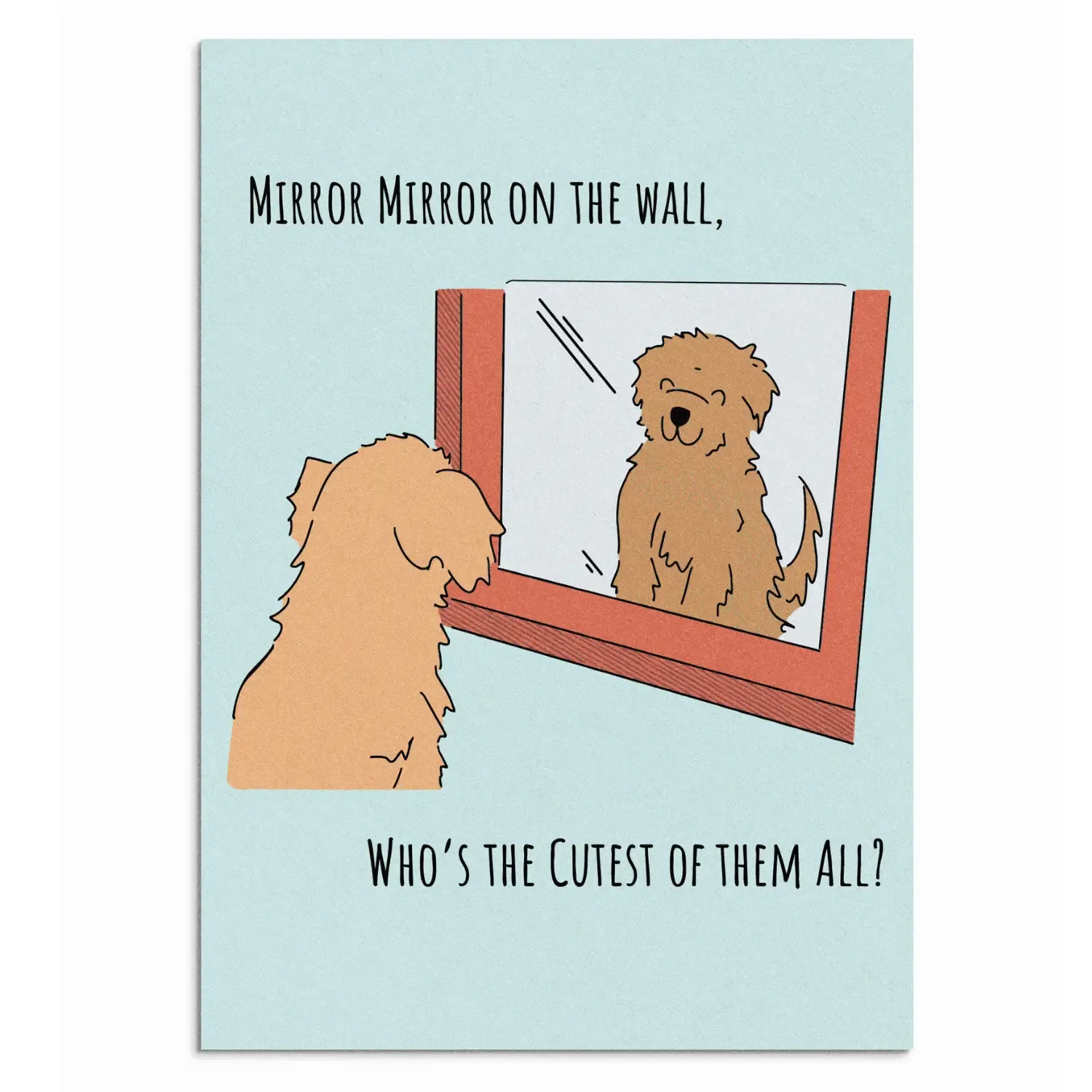POOCHIE POST EDIBLE DOG CARD MIRROR MIRROR WHO&#39;S THE CUTEST