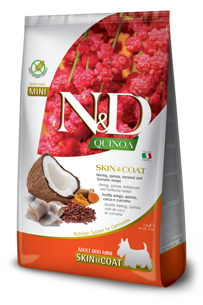 FARMINA N&amp;D DOG QUINOA SKIN &amp; COAT HERRING MINI 5.5lb/2.5kg