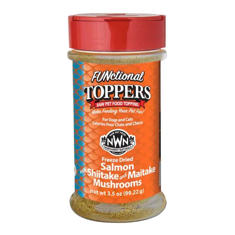 NORTHWEST NATURALS SALMON WITH SHITAKE &amp; MAITAKE MUSHROOMS FUNCTIONAL TOPPER 3.5oz