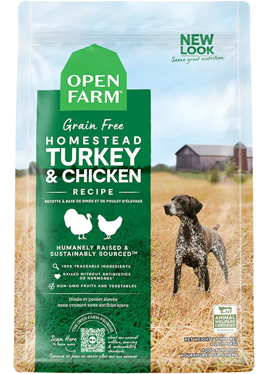 OPEN FARM DOG GRAIN FREE HOMESTEAD TURKEY &amp; CHICKEN 22lb/10kg