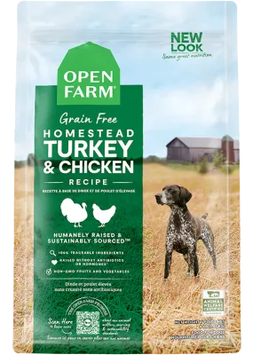 OPEN FARM DOG GRAIN FREE HOMESTEAD TURKEY &amp; CHICKEN 22lb/10kg