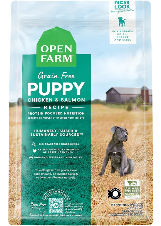 OPEN FARM DOG GRAIN FREE PUPPY CHICKEN &amp; SALMON 4lb/1.8kg