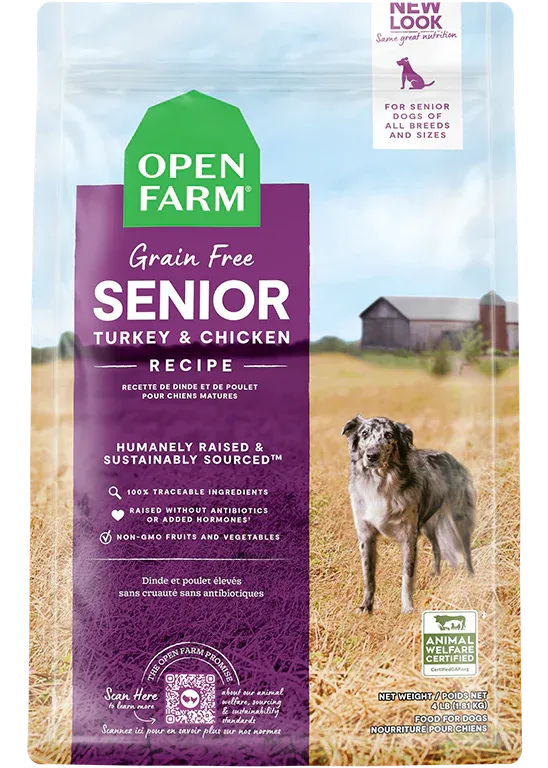 OPEN FARM DOG SENIOR GRAIN FREE TURKEY &amp; CHICKEN 4lb/1.8kg