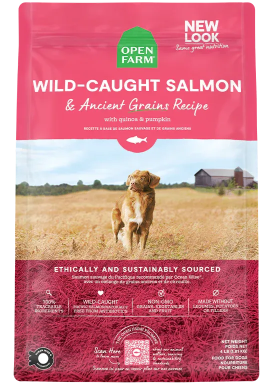 OPEN FARM DOG ANCIENT GRAIN SALMON 22lb/10kg