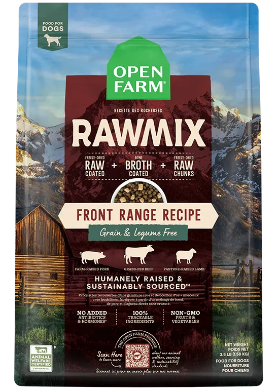 OPEN FARM DOG RAWMIX GRAIN FREE FRONT RANGE DOG 3.5lb/1.6kg
