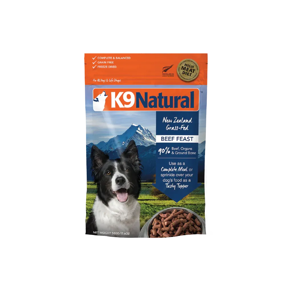 K9 NATURAL FREEZE DRIED BEEF FEAST 17.6oz/500g