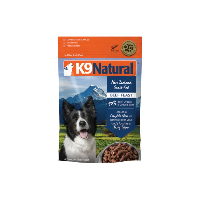 K9 NATURAL FREEZE DRIED BEEF FEAST 17.6oz/500g