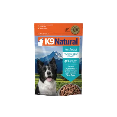 K9 NATURAL FREEZE DRIED HOKI &amp; BEEF FEAST 17.6oz/500g