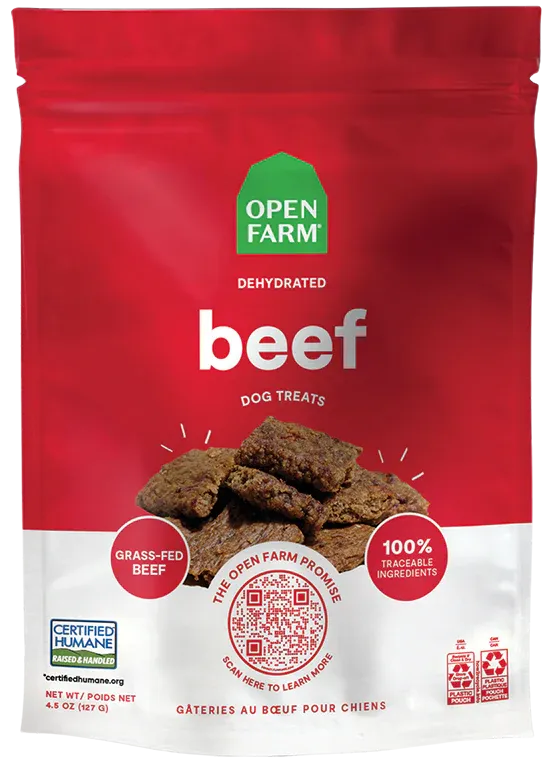 OPEN FARM DOG TREATS DEHYDRATED BEEF 4.5oz