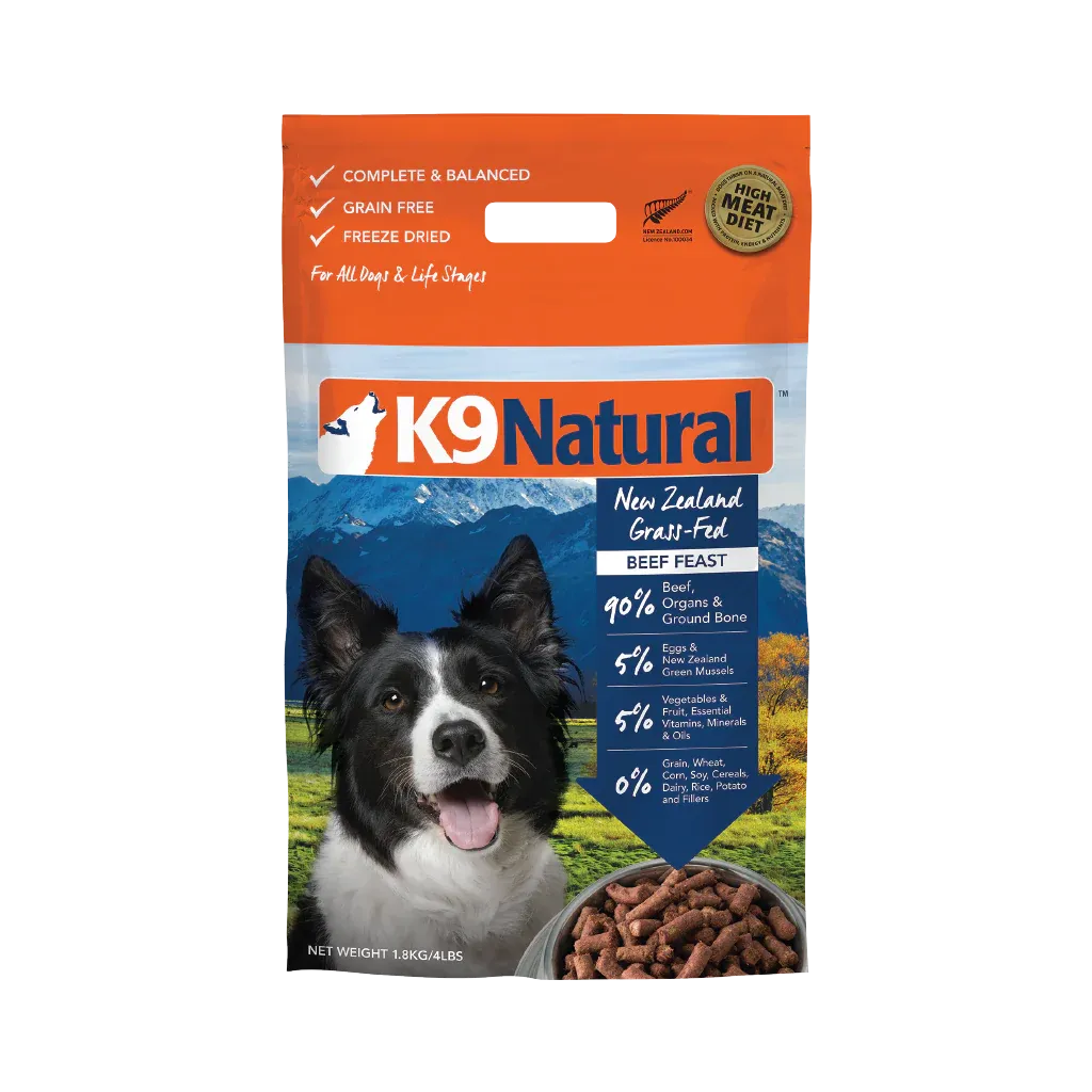 K9 NATURAL FREEZE DRIED BEEF FEAST 4lb/1.8kg