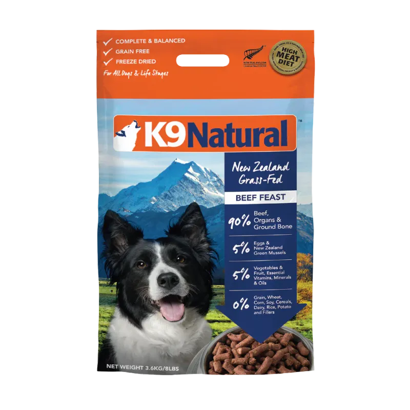 K9 NATURAL FREEZE DRIED BEEF FEAST 8lb/3.6kg