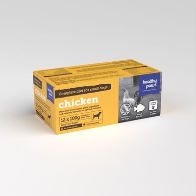 HEALTHY PAWS DOG CHICKEN DINNER 3.5oz/100g x12