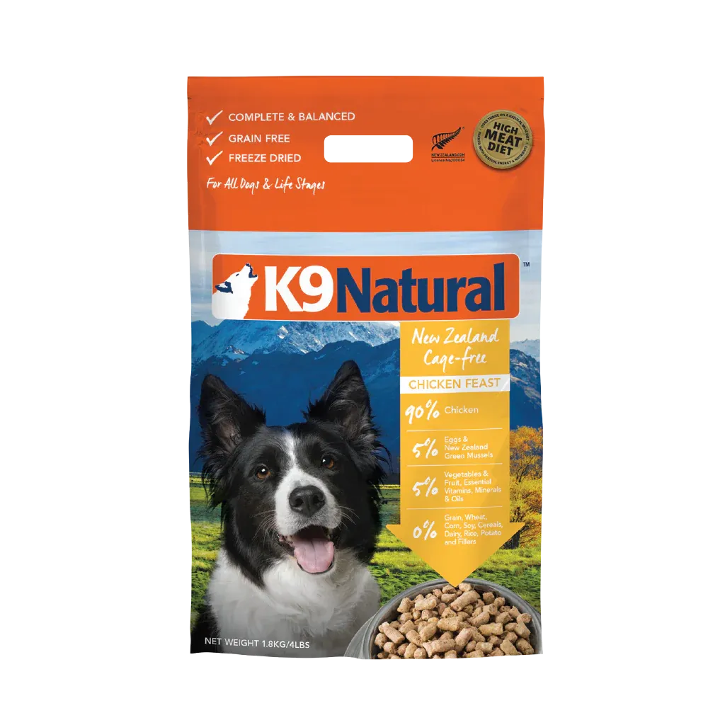 K9 NATURAL FREEZE DRIED CHICKEN FEAST 4lb/1.8kg