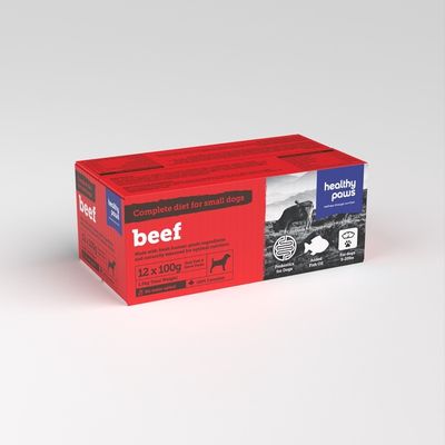 HEALTHY PAWS DOG BEEF DINNER 3.5oz/100g x12
