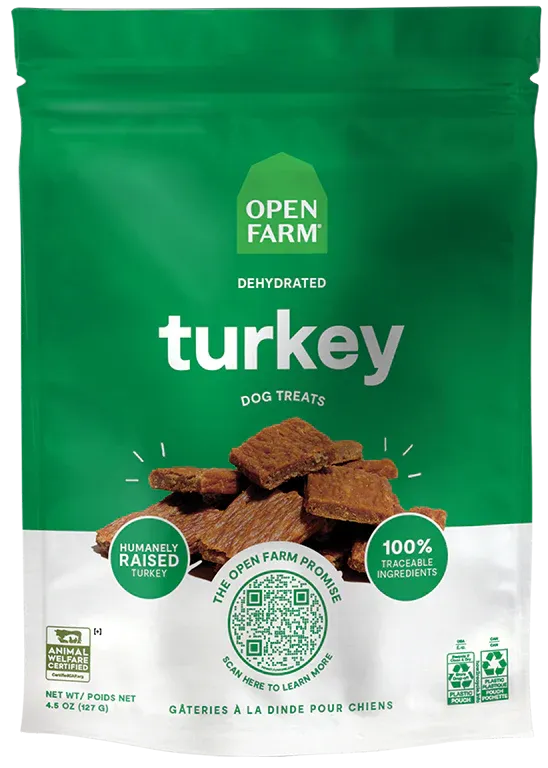 OPEN FARM DOG TREATS DEHYDRATED TURKEY 4.5oz