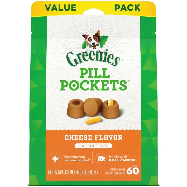 GREENIES DOG PILL POCKETS CHICKEN 60 CAPSULE SIZE 15.8oz