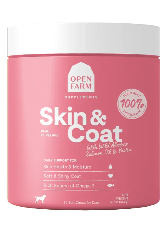 OPEN FARM SKIN &amp; COAT CHEWS 90ct