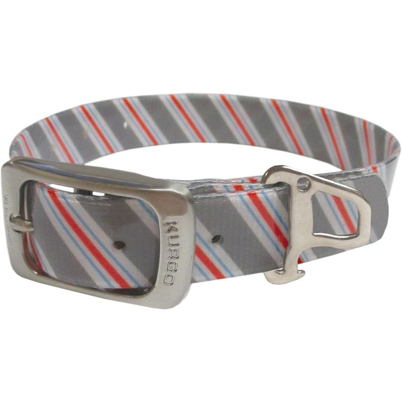 KURGO MUCK COLLAR GREY 1&quot; WIDE SMALL 10&quot;-14&quot;
