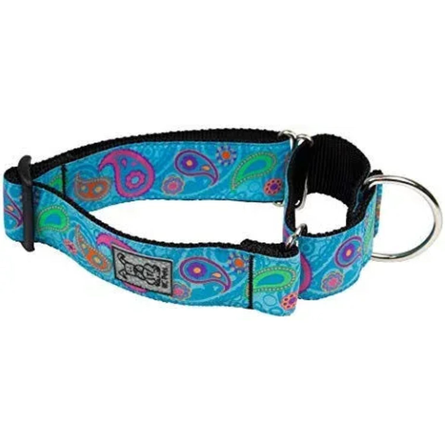 RC PETS EASY CLIP WEB TRAINING COLLAR TROPICAL PAISLEY 1&quot; WIDE MEDIUM 14&quot;-19&quot; - DISCONTINUED PATTERN