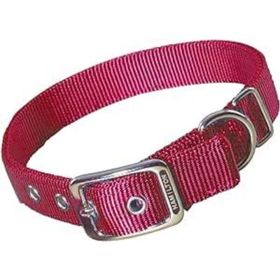 HAMILTON DOUBLE LAYER NYLON DELUXE DOG COLLAR RED 1&quot; WIDE 20&#39;&#39;