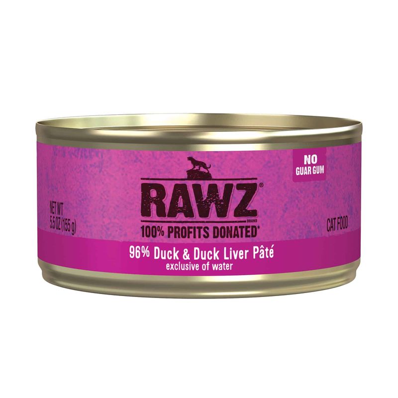 RAWZ CAT DUCK &amp; DUCK LIVER PATE 5.5oz/155g