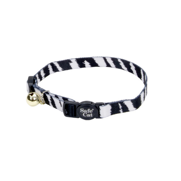 COASTAL SAFECAT FASHION BREAKAWAY COLLAR ZEBRA