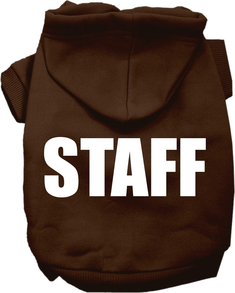 Staff Costume Screen Print Dog Hoodie Brown Size SM