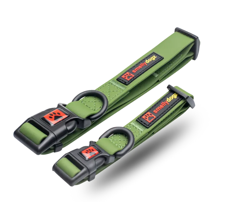 SMELLYDOGZ ADJUSTABLE COMFORT COLLAR GREEN 1&quot; WIDE LARGE