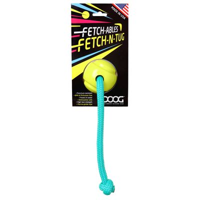 DOOG FETCHABLE BALL WITH ROPE YELLOW