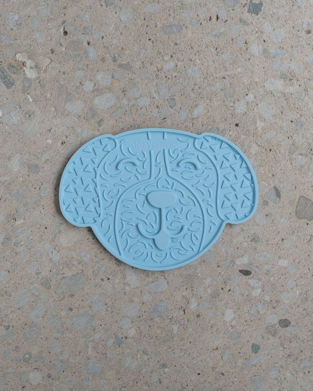 DEXYPAWS LICK MAT BLUE DOG FACE