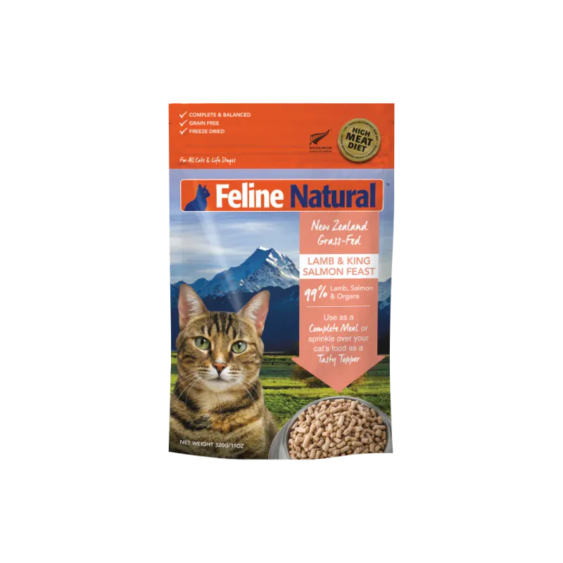 FELINE NATURAL FREEZE DRIED LAMB &amp; SALMON FEAST 11oz/320g