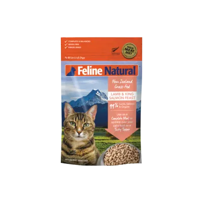 FELINE NATURAL FREEZE DRIED LAMB &amp; SALMON FEAST 11oz/320g
