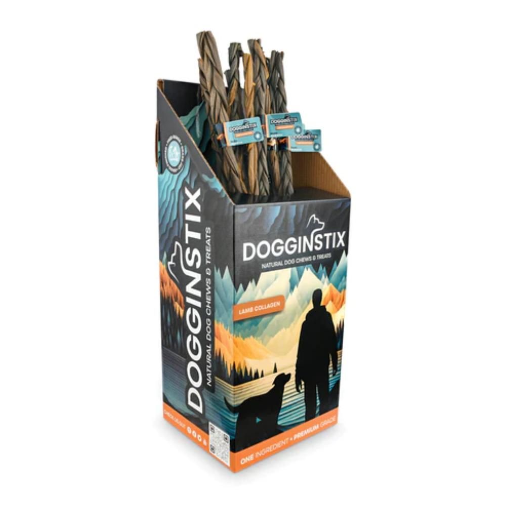 DOGGINSTIX BRAIDED LAMB COLLAGEN STICK 24&quot;