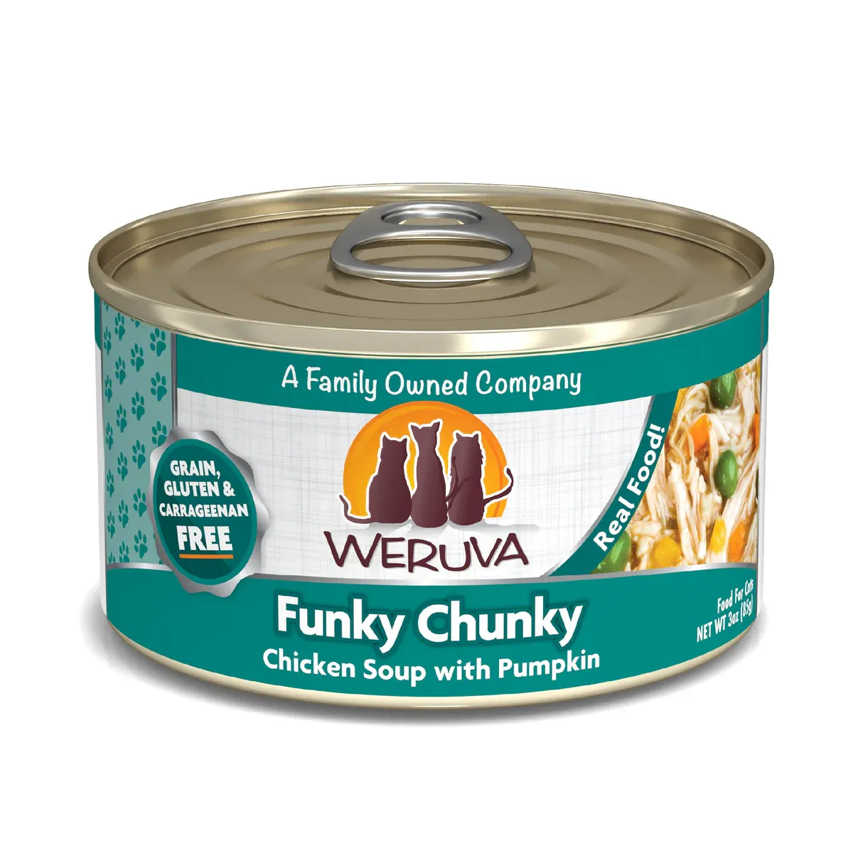 WERUVA CLASSIC CAT &#39;FUNKY CHUNKY&#39; CHICKEN SOUP WITH PUMPKIN 3oz/85g